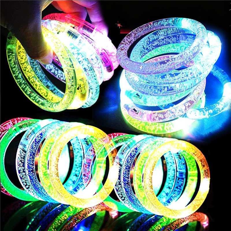 Photo 1 of 20 Pack LED Glow Bracelets Party Favors for Kids Glow in The Dark Party Supplies, LED Bracelet Light Up Toys Neon Easter Basket Birthday Wedding Gifts, Goodie Bags Stuffers, Classroom Games Prizes