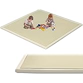 SUNYRISY Baby Play Mat for Floor 70 x 80in, 1.4in Thick Memory Foam Padded Play Mats Baby Rug, Soft Velvet Infants Toddler Kids Crawling Mat for Nursery, Non-Slip Bottom, Beige