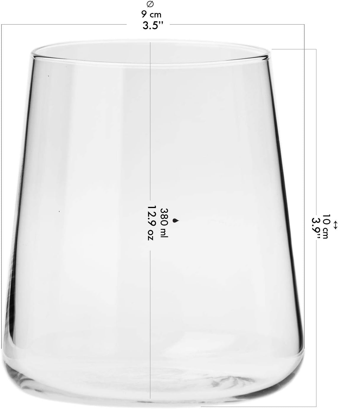 Krosno Water Juice Gin Tumbler Drinking Glasses, Transparent, 6 Count (Pack of 1) - Image 3