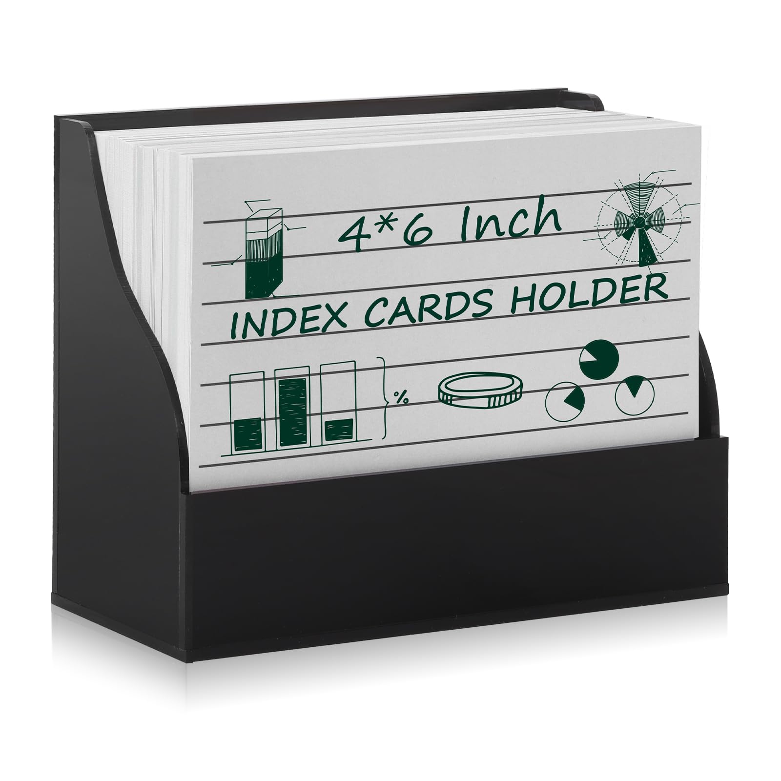 Photo 1 of ***MISSING ONE PIECE*** SHIQIKEJIPTY 2PCS Acrylic Index Card Holder 4x6 Black Note Card Organizer Box Card Display Stand Business Card Organizer Box Postcard Display Rack for Desk Office Classroom 4.7*2.3*6.3 Inch(No Card)