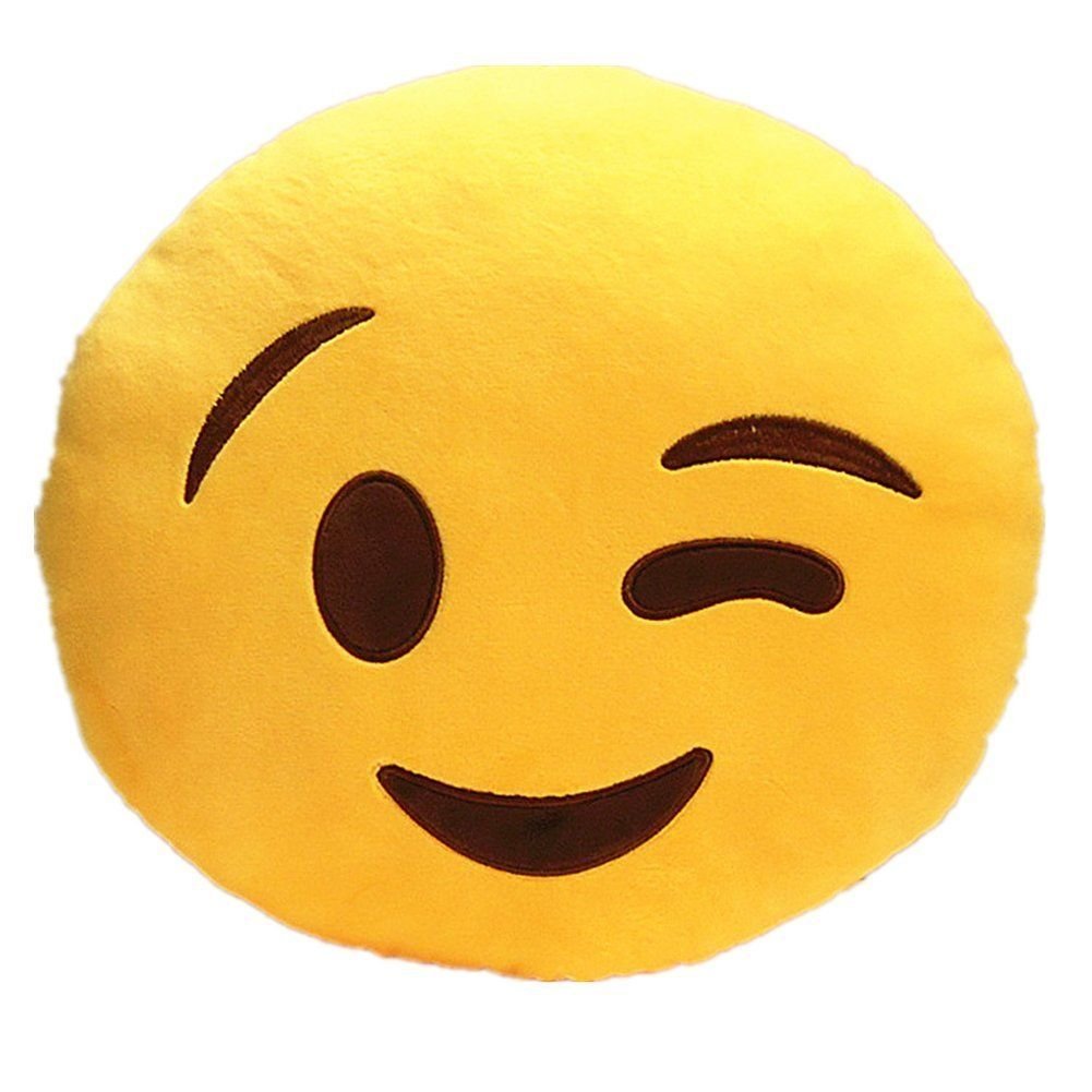 爆買いセール M3113 絵文字枕 丸型 B07jpzzlv7 ソフト絵文字ぬいぐるみ