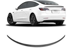 Rongxu auto Spoiler Fit for Tesla Model 3 2017-2023, ABS Material OEM Original Rear Spoiler Wing Rear Trunk Lip, Matte Carbon Fiber Sporty Appearance Tesla Model 3 Accessories