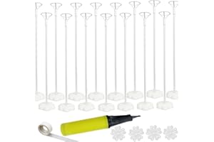 EFAY Balloon Stand Kit, 15 pack Balloon Stick Holder with Base for Table Top Centerpiece Party Decoration, Reusable Balloon Column Stand Suit for Happy Birthday/Graduation/Wedding Parties
