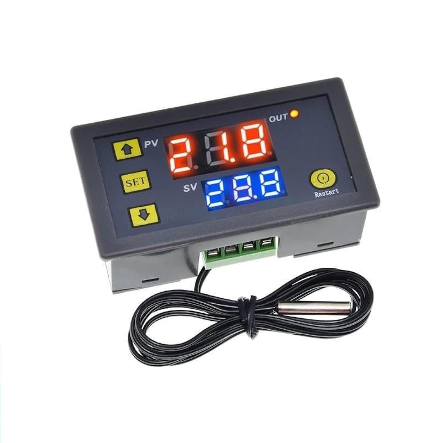 Taikuwu Digital Temperature Controller with Alarm - 12V DC Precision Thermostat for Heating/Cooling Systems, 20A Relay, LCD Display (-50°C~110°C)