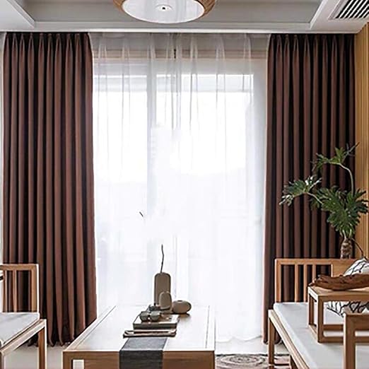 Amazon 防炎カーテン 防寒 防音 遮光 厚手カーテン 寝室 リビング用 保温 北欧 シンプル セット 寝室 ドレープカーテン おしゃれ 防炎 遮光遮熱カーテン 昼夜目 幅100cm丈 270cm 2枚入寝室用 コーヒー色 Color 2 Pack Size W0 H0cm カーテン オンライン通販