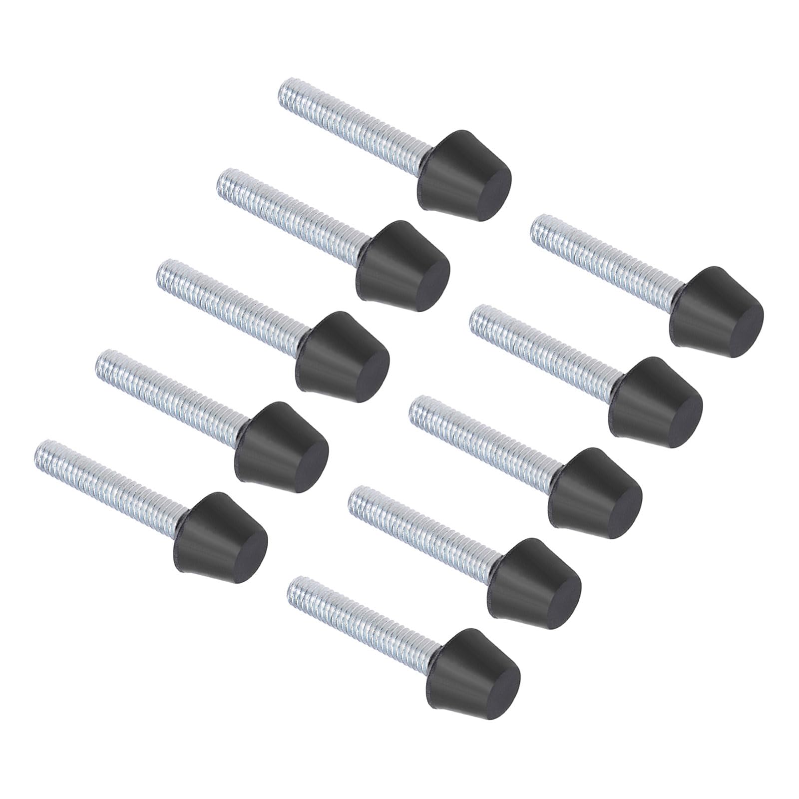 CoCud Toggle Clamp Rounded Spindle Tip, M4 Thread Diameter 25mm Total Length, Rubber Head Carbon Steel, 10-Pieces
