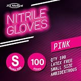 JFA Medical Disposable Pink Nitrile Gloves Small Box of 100 Ambidextrous view 2
