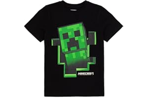 Minecraft T Shirt Boys Creeper Inside Black OR Grey Short Sleeve Gamer Top