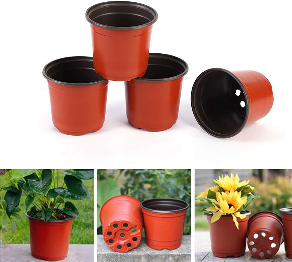 Donpow 10CM Small Plant Pot for Plants, 50 Packs Plastic Plant Nursery Pots, Seed Planting Pots for Succulents Seedlings