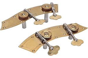 Qiilu High Performance 2Pcs Bass Tuning Pegs Double Metal Tuner Dual Machine Head Replacement Part Open Gear Knob Gold Bass G