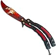 Generic Ultimate CSGO Butterfly Trainer with Curved Blade and Vibrant Designs, 100% Safe Stainless Steel (Roar)