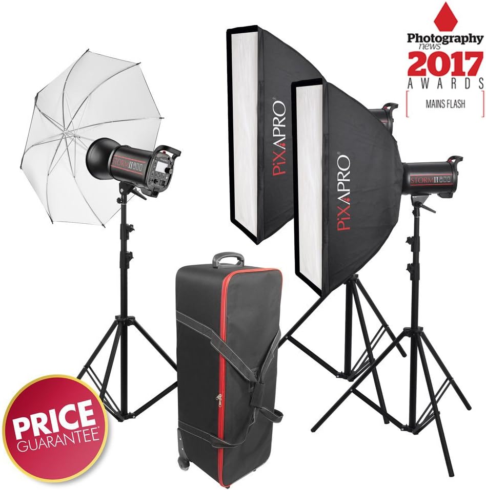 PIXAPROA   STORM II 600 600Ws High Speed Fan Cool Studio Strobe Flash Three Head Kit S-Type Fit 2 4G 1 8000s  2 Year UK Warranty  Fast Delivery  UK Stock  VAT Registered  Three Head Kit  STORM II 600 