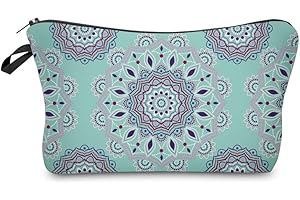 Deanfun Cosmetic Bag for Women, Mandala Flowers Waterproof Makeup Bags Roomy Toiletry Pouch Travel Accessories Gifts (51456)