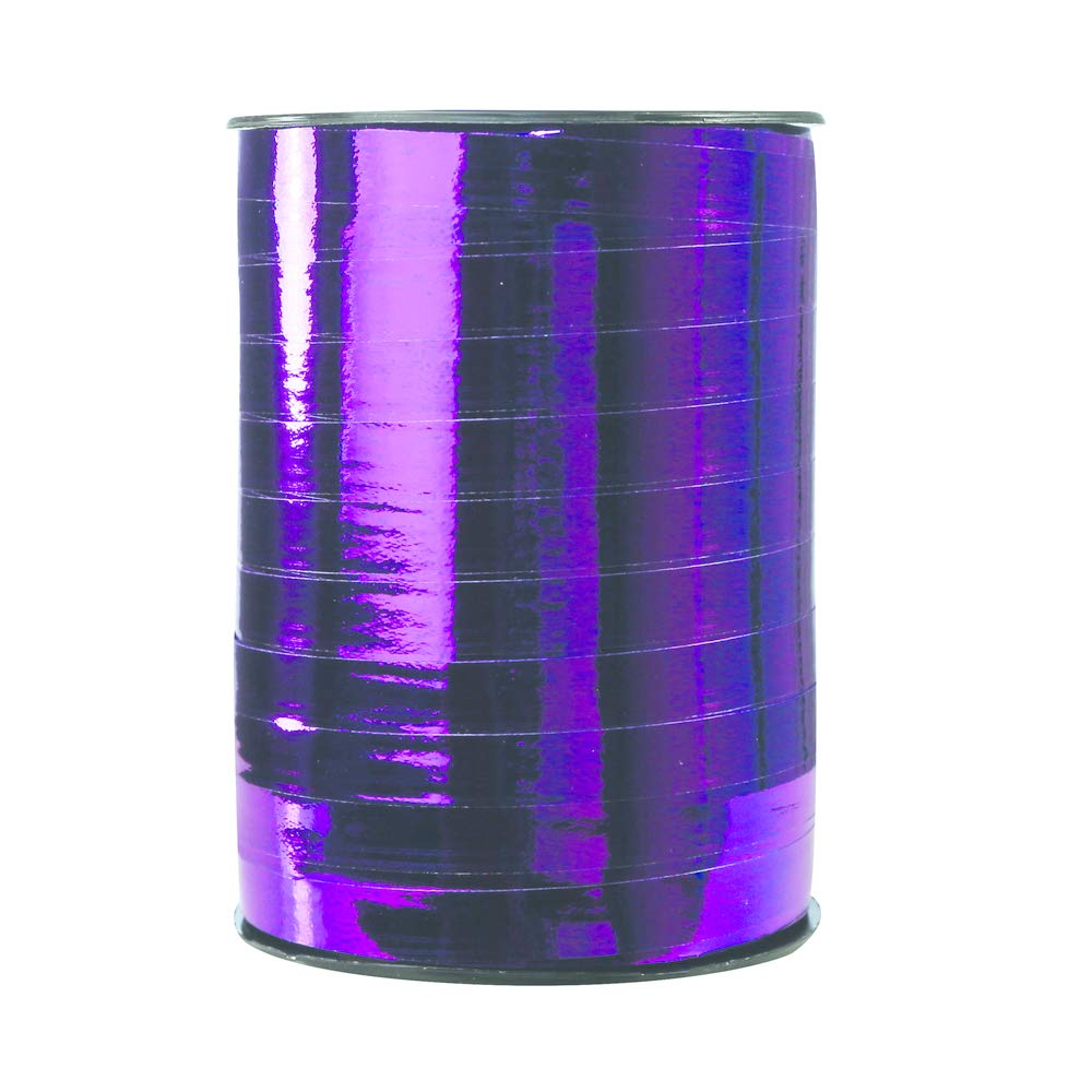 Clairefontaine 602011C - One Roll of Metallic Ribbon - Dimensions: 250m x 7mm - Colour: Violet - Decorative gift ribbon - DIY - Gift Wrapping Accessory