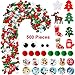 500 Pieces Christmas Embellishments Mix Wood Buttons Pom Pom Ball Wiggle Eyes Ornaments Assorted Styles for DIY Craft Sewing Decoration Accessories