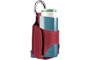 Beautyflier Asthma Inhaler Holder PU Leather Travel Handy Holder for Adults and Kids, Inhaler Not Included