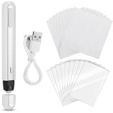 Grinsvalley 47 Pcs Thermal Pen Kit for Card Flattening, Heat Papers Set | Heat Pen, 25 Papers, 20 Vinyl Sheets, USB Cable, Crease Removal for Collectors, Restores Trading Cards Bent Issues