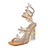 VOZTOLLS Women's Rhinestone Crystal Butterfly High