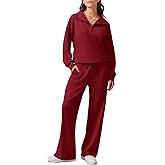 PINSPARK 2 Piece Sets for Women 2025 Fall Outfits Sweatsuit Loose Fit Sweatshirt Wide Leg Sweatpants Matching Set Tracksuit