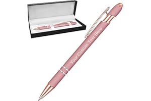 Xiuyours Rose Gold Personalized Custom Pens Free Engraving with Name Logo Message Customized Ballpoint Pens Stylus for Busine