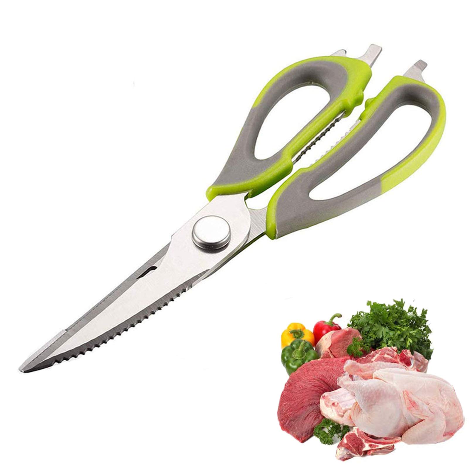Panlom Heavy Duty Kitchen Scissors 6 in 1 Multi-Purpose Utility Detachable Chicken Shears for Meat Poultry Fish Bones BBQ Dishwasher Safe