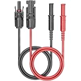 Goupchn Safety Banana Plugs to Solar Connectors Test Leads 2PCS Red Black | 3.3ft, Silicone Cables Wires, 1000V/15A, For Photovoltaic Solar Panel System