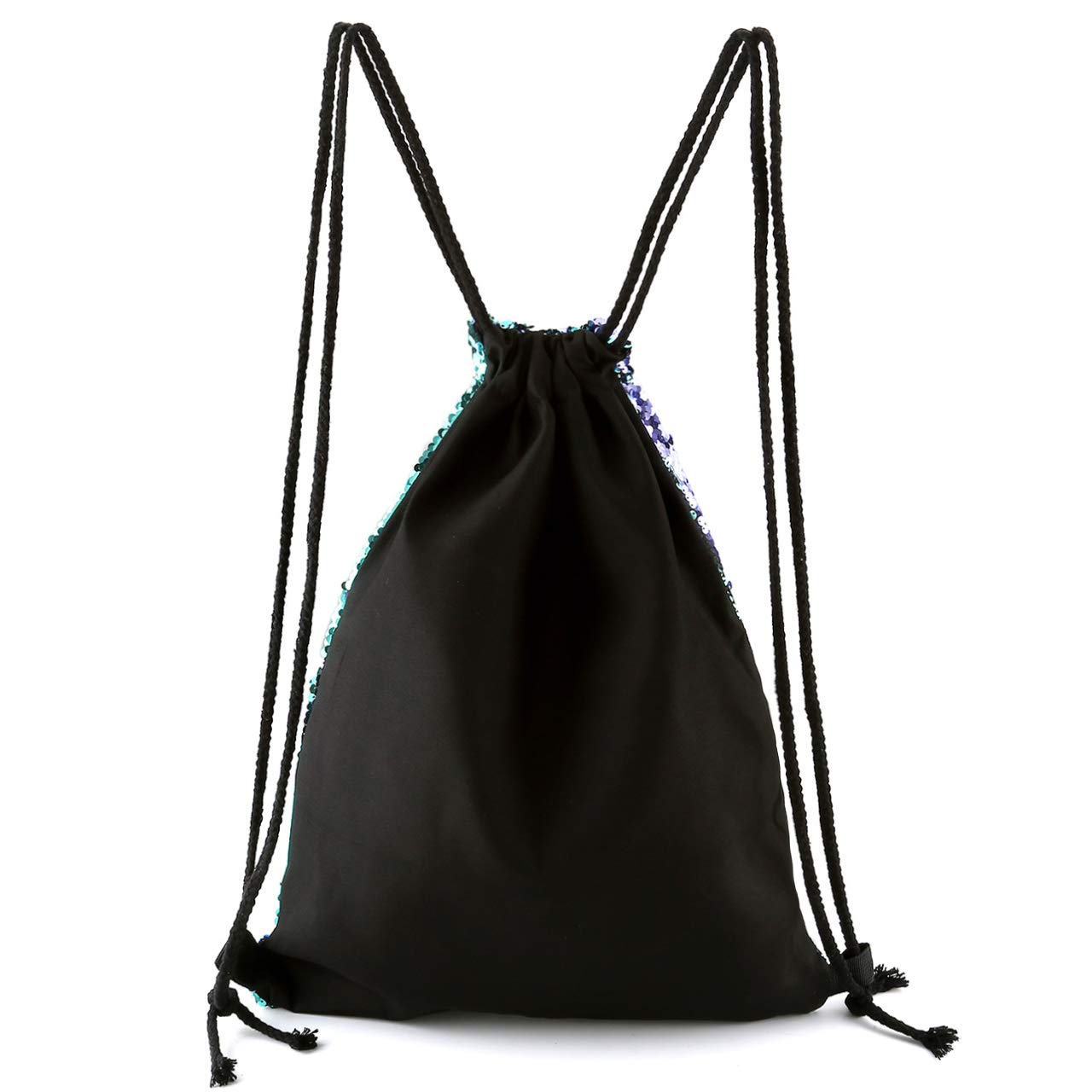 Ayliss Sequin Cinch Sack Drawstring Backpack Reversible Glitter Paillette String Bag for Women/Men/Girls (Blue&Purple)