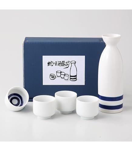 Amazon.com | Janome Mino-Yaki Sake Set, 8 oz Bottle & 2 Cups