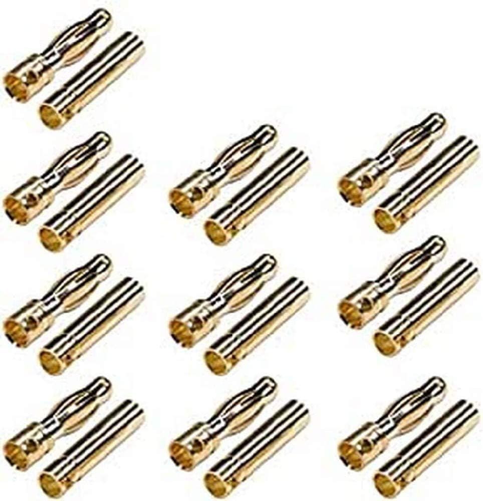 YUNIQUE GREEN-CLEAN-POWER - 4 mm Banana Connectors for RC Lipo Modeling Batteries, Gold