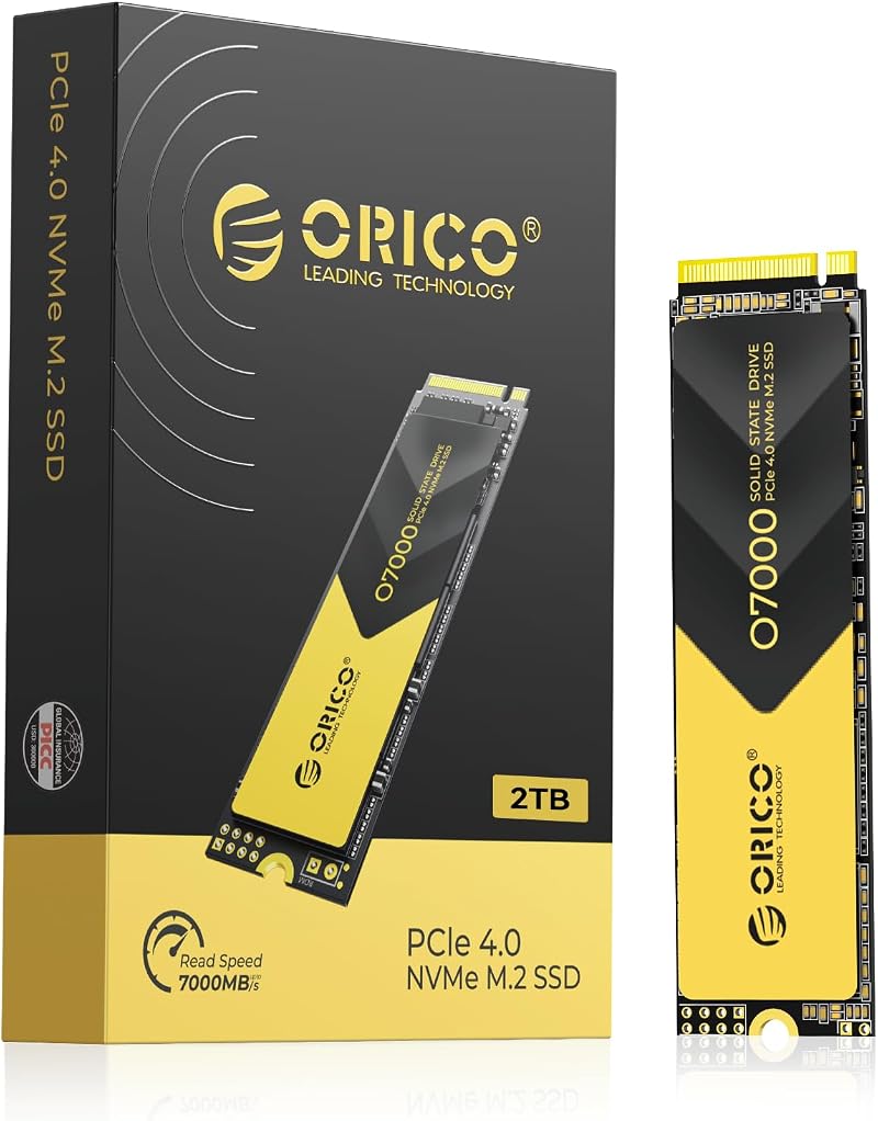 ORICO 2TB NVMe SSD PCIe 4.0x4 M.2 2280 O7000 Thermal Pad High Speed