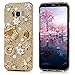 S8 Plus Case,Samsung Galaxy S8 Plus Case 3D Handmade Bling Gold Diamond Bag Flowers Silver Crown with Shiny Sparkle Rhinestone Gems Crystal Clear Full Body Protection Hard PC Cover by Mavis's Diary