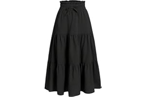 Floerns Girls Boho Floral Print High Waist Flare Hem Summer Long Skirt