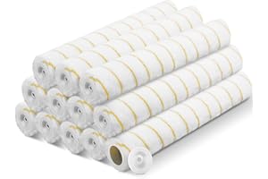 Jinei 12 Pcs 18 Inch Paint Roller Covers 3/8" Nap Roller Covers Large Microfiber Wide Painting Kit for House Walls Ceilings Supplies (Yellow)
