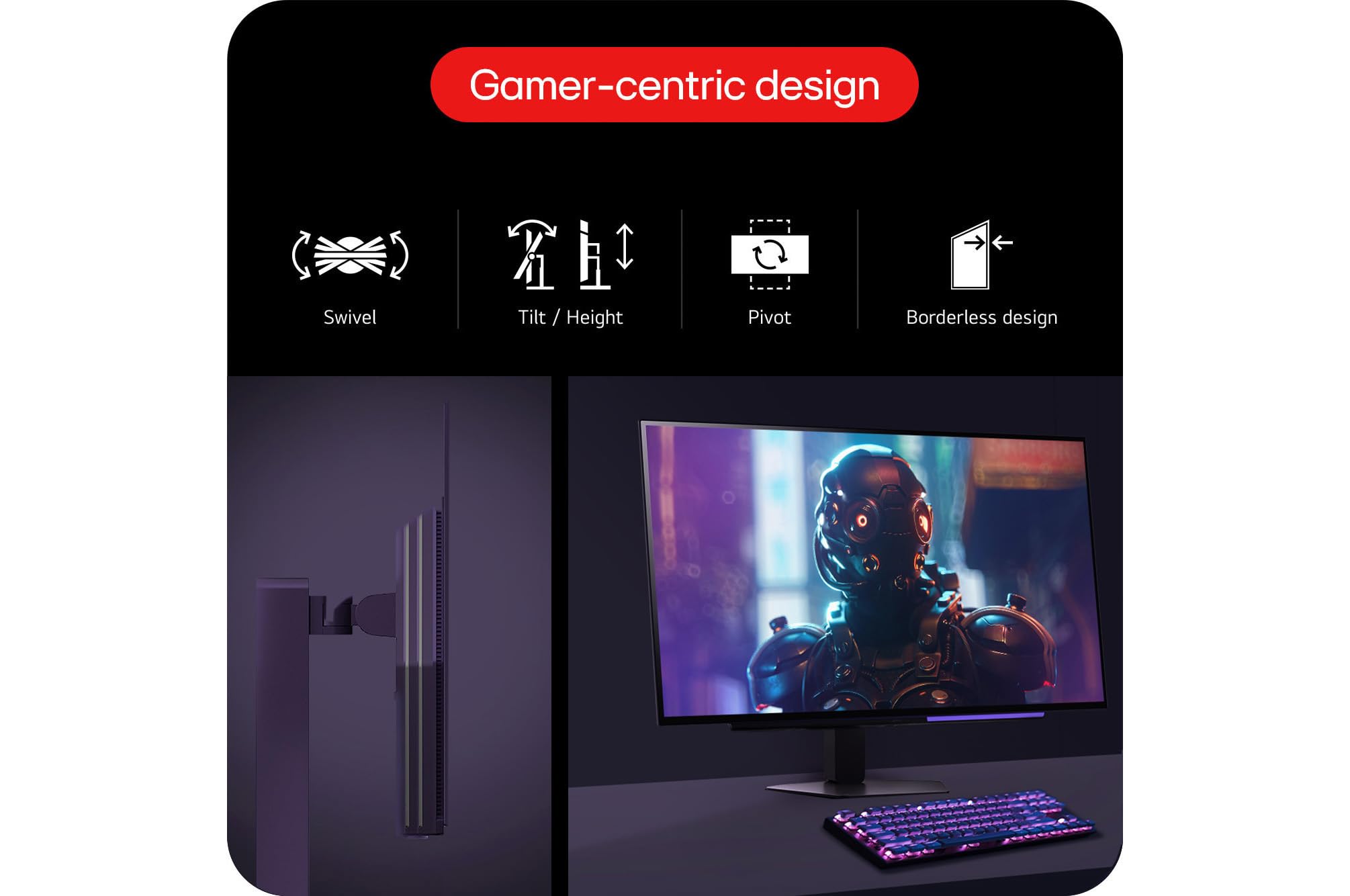 LG Ultragear 27GX704A-B.AEU. 27" OLED, QHD (2.560 x 1.440), 240Hz, Display HDR 400 True Black, G-SYNC Compatible & FreeSync Premium Pro, 2xHDMI 2.1, 1xDP 1.4, 98,5% DCI-P3. 7