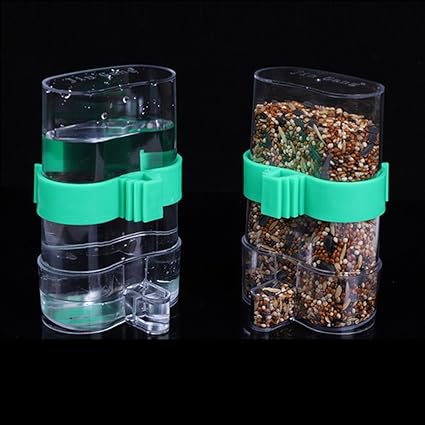 Urijk Automatic Bird Cage Feeder Waterer No Spill No Mess Bird