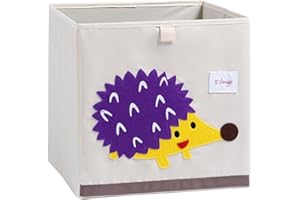 DODYMPS Foldable Animal Canvas Storage Toy Box/Bin/Cube/Chest/Basket/Organizer For Kids, 13 inch (Hedgehog)