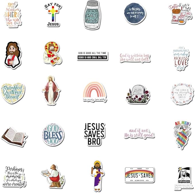 Amazon Co Jp イエス キリスト イエス イエズス 神様 聖書 名言 カトリック教会 宗教 キリスト教 ステッカー 50枚s 車 バイク