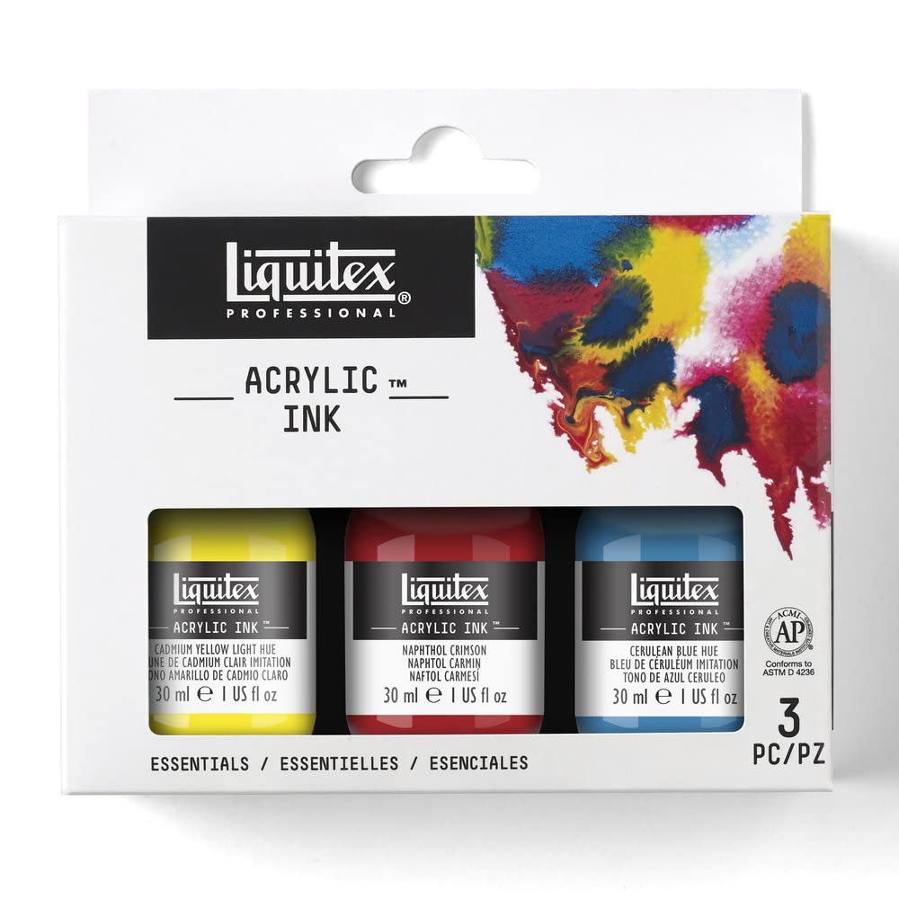 Liquitex Professional Acrylic Ink, Set of 3 x 30 Essential Colours