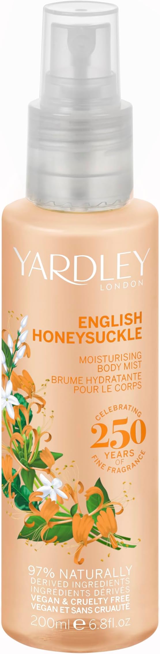 Yardley London English Honeysuckle Body Mist 200ml Moisturising Aloe Vera