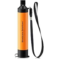 Membrane Solutions Water Filter Straw, Survival Filtration Portable Gear, Emergency Preparedness, Supply for Drinking Hiking 