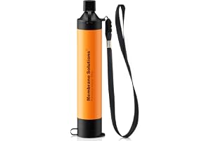 Membrane Solutions Straw Water Filter S1, NSF/ANSI 42&372&401 certificated, Survival Filtration Portable Gear, Emergency Preparedness, Supply for Drinking Hiking Camping Team Family Outing