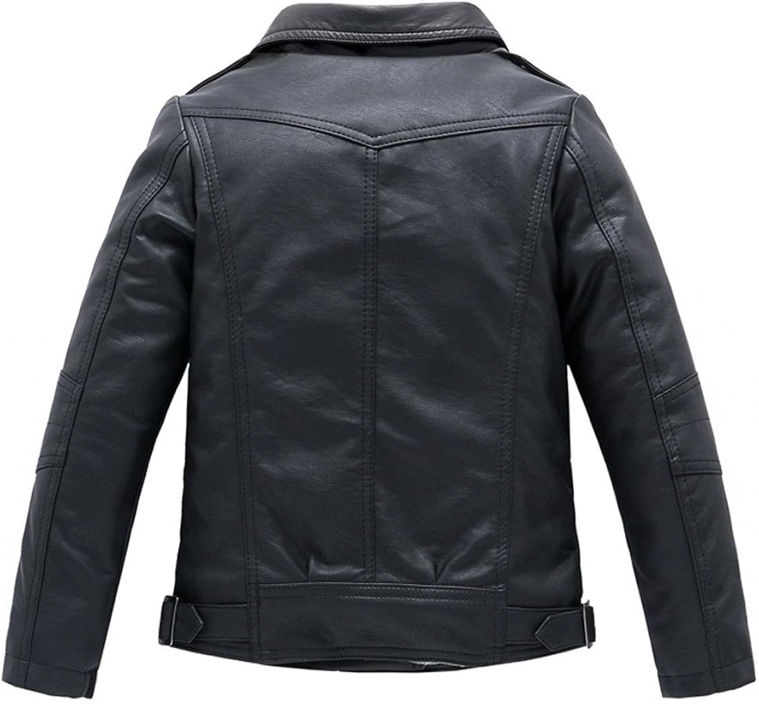 LJYH Children's Collar Motorcycle Faux Leather Coat Boys Faux Leather Jacket: Clothing