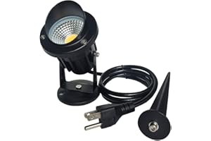 TOVEENEN LED Outdoor Spotlight Flag Light 120V 10W Waterproof Spot Lights for Yard Flagpole House Tree Plug in Christmas Landscape Lighting (10W, Warmwhite)