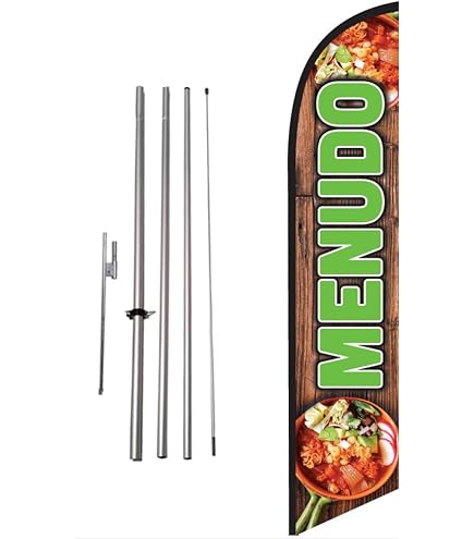 4 Less Co Menudo Windless Swooper Flaggen-Kit – Feder-Banner, Ca. 4,5 M Hoch, Strapazierfähig