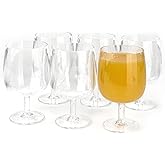 Yalin Set of 6 Unbreakable 12 oz Acrylic Plastic Wine and Water Tumbler Stackable Goblets. (Clear, 12 oz)