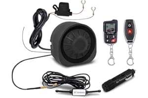 VJOYCAR Wireless Car Alarm 2-Way LCD Pager Remote Control DIY Install, Universal Vehicle Anti-Theft Security Siren Horn System with Shock Vibration Window Door Trunk Open Alarm