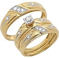 10K Yellow Gold Men’s Diamond Band – 0.03 Carat Round White Diamonds, Wedding/Anniversary Ring - View #13