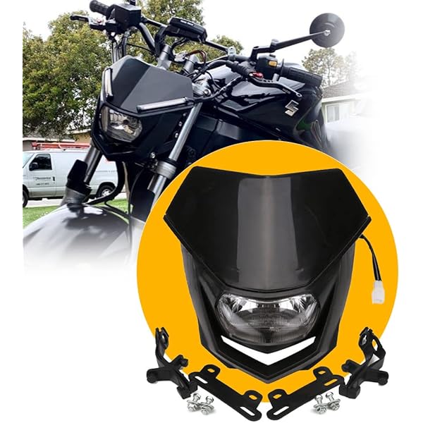 Headlight 12V H4オートバイカフェレーサーグリルツインズデュアルヘッドライトダブルヘッドランプスクーター 12v H4