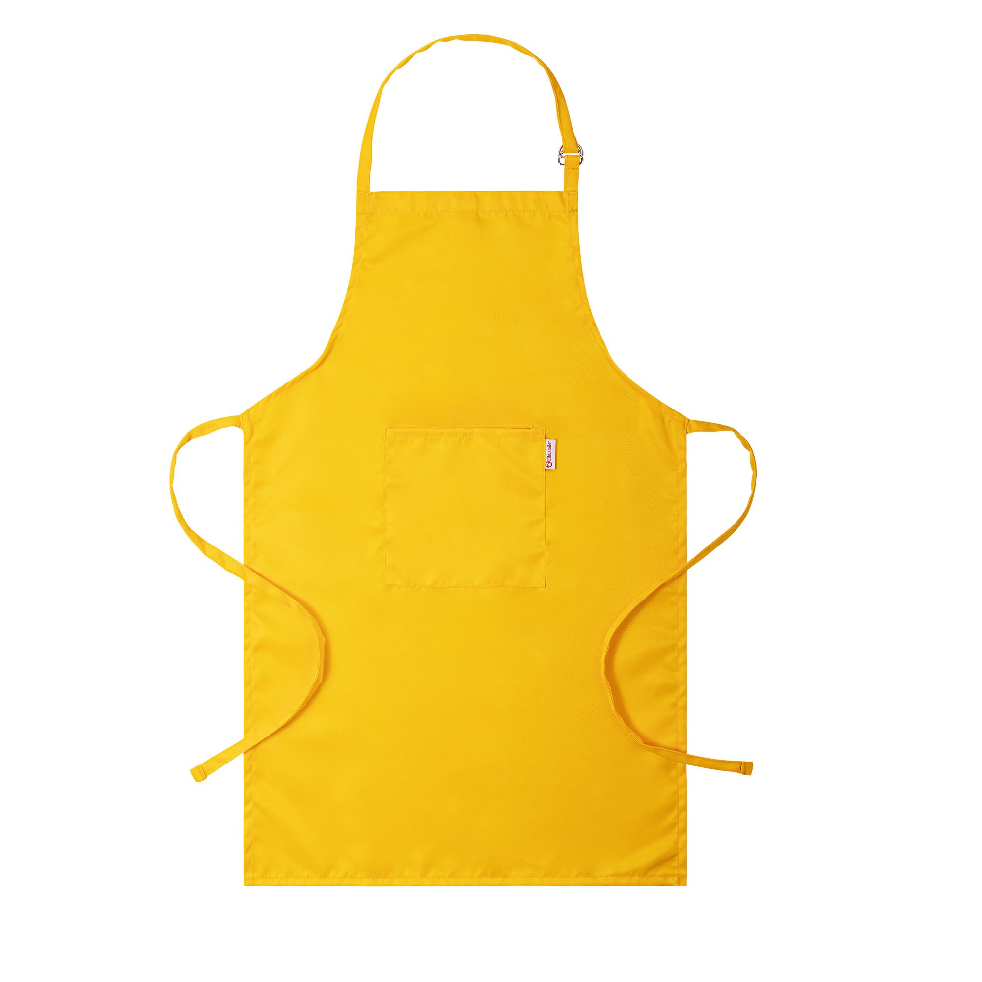 Zihuatailer Kids Art & Cooking Apron - Chef Apron for Children, Adjustable Lightweight Washable Fabric, Orange Yellow