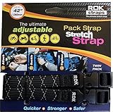 ROK Straps ROK-10358 Black/Reflective 12" - 42" Pack Adjustable Stretch Strap